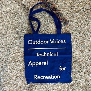 Outdoor voices anniversary tote bag